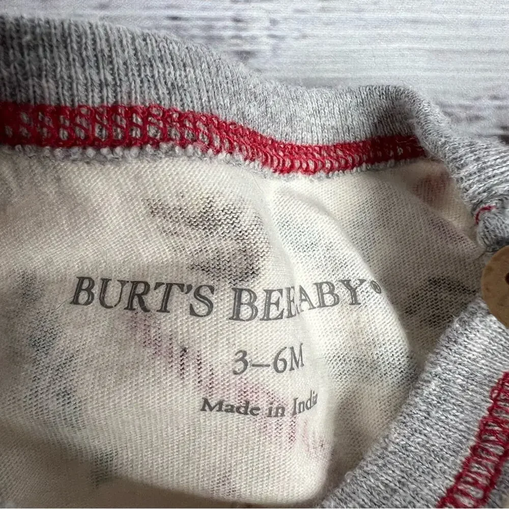 Burts Bees‎ 3-6 Months Christmas Candy Cane Bodysuit Pants Set Organic Cotton